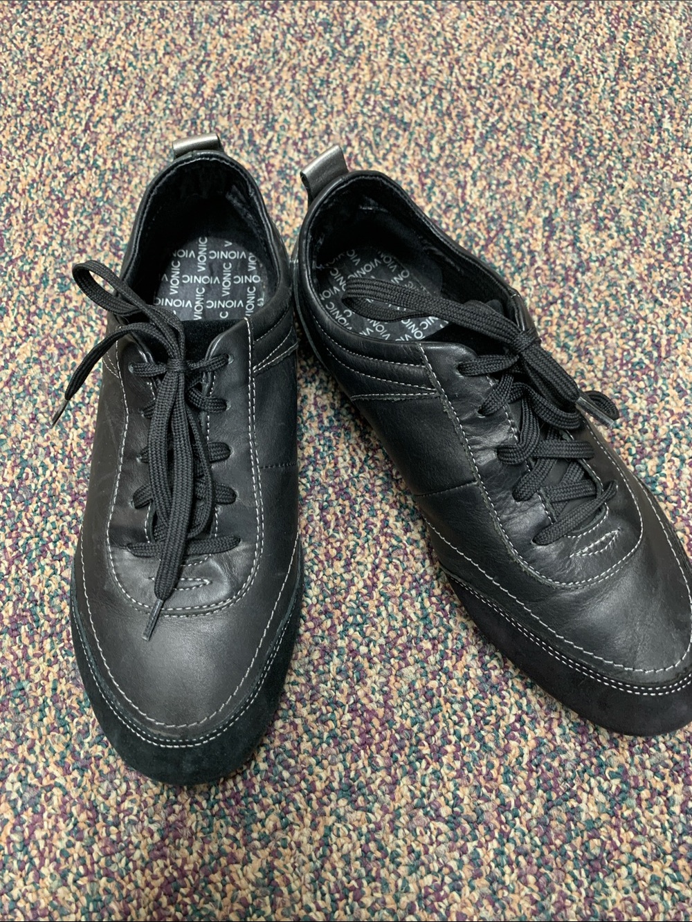 Vionic Women’s Willa Lace-Up Leather and Suede Sz 8 Ortho Sneaker Shoes Casual